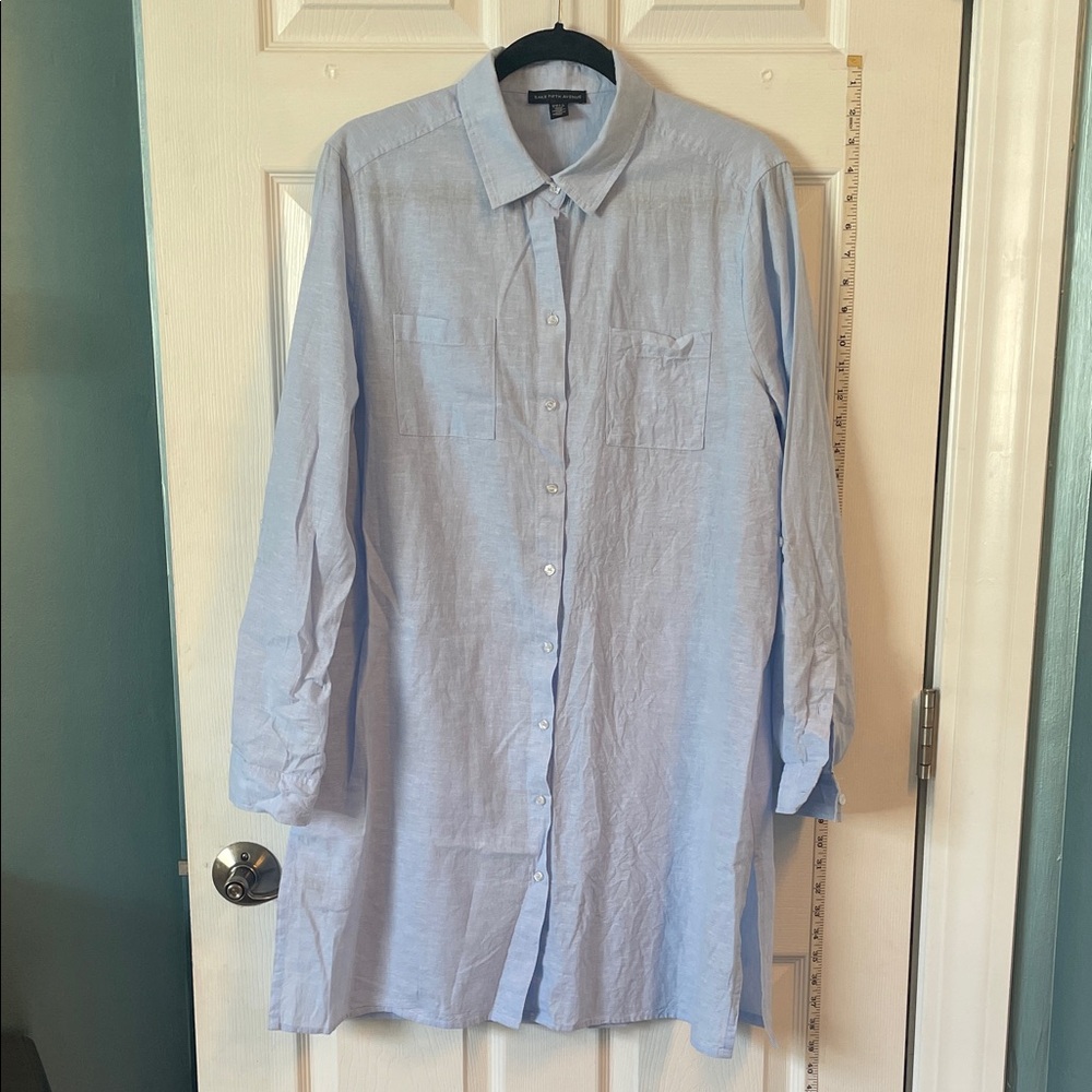 Saks Fifth Avenue Light Blue Shirt Dress